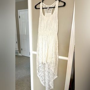 Cream Lace High Low Dress